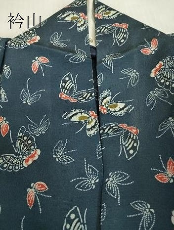 平和屋着物▽上質な小紋　単衣　舞蝶文　正絹　逸品　DABE4819az