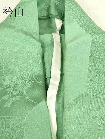 平和屋着物▽上質な色無地　単衣　切嵌め花地紋　薄青色　大丸扱い　正絹　逸品　DABE4830az
