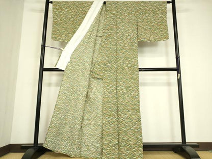 平和屋着物▽小紋　単衣　雪芝文　洗える着物　DABE4831az