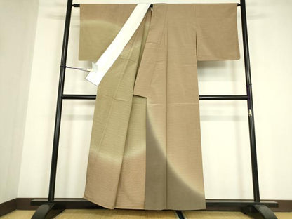 平和屋着物▽本塩沢　やまだ織　訪問着　染色作家　桐村博　単衣　雪の中のきれ　霞文　証紙付き　正絹　逸品　未使用　DABE4832az