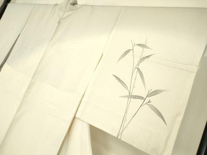 平和屋着物▽訪問着　単衣　作家物　草葉文　手描き　やまと誂製　正絹　逸品　DABE4834az
