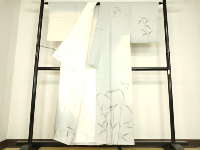 平和屋着物▽訪問着　単衣　作家物　草葉文　手描き　やまと誂製　正絹　逸品　DABE4834az