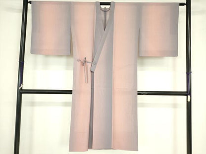 平和屋着物▽道中着　スリーシーズン　春夏秋　塵除け　紗　縞　ロング丈　正絹　逸品　DABE4835az