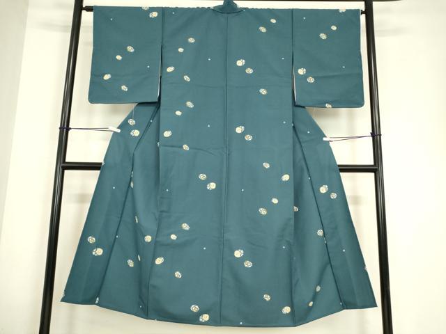 平和屋着物▽小紋　単衣　幾何学文　洗える着物　DABE4838az