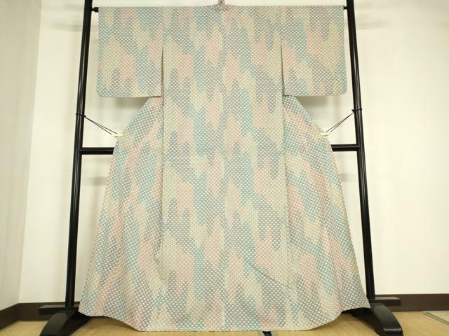 平和屋着物▽小紋　単衣　小花　洗える着物　DABE4840az