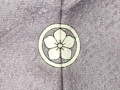 平和屋着物▽東京友禅　熊谷好博子　色無地　単衣　藤紫色　さんび謹製　洗える着物　DABE4841az
