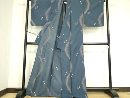 平和屋着物▽小紋　単衣　兎　洗える着物　DABE4842az