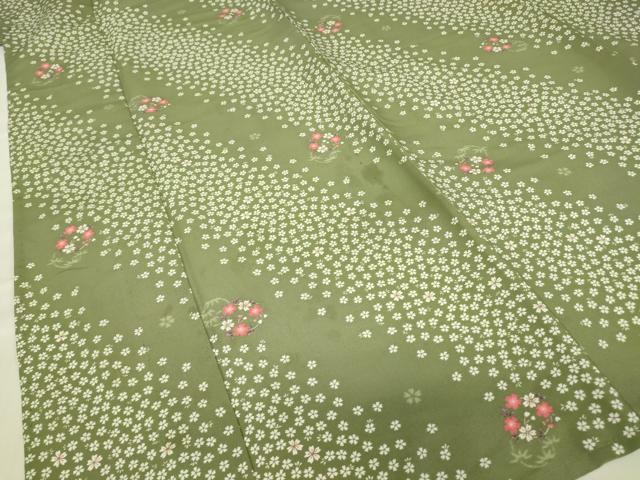 平和屋着物▽小紋　単衣　舞花文　洗える着物　DABE4844az