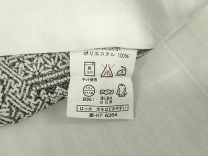 平和屋着物▽小紋　単衣　飛鳥宝尽くし花文　黒地　洗える着物　DABE4861az