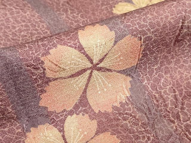 平和屋着物▽小紋　単衣　舞花文　洗える着物　DABE4864az