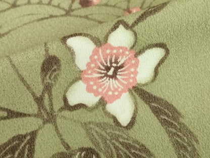 平和屋着物▽小紋　単衣　型染　草花文　洗える着物　DABE4865az