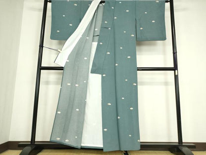 平和屋着物▽小紋　単衣　跳び兎　洗える着物　DABE4871az