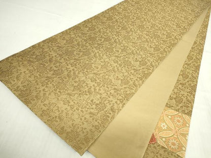平和屋着物▼太鼓柄袋帯　切嵌め　正倉院花文　金糸　正絹　逸品　DABE4880az