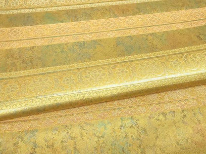 平和屋着物▼六通柄袋帯 正倉院唐花莫臥爾 金糸 引箔 正絹 逸品 DABE4903az
