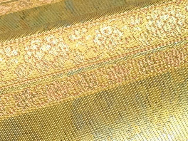 平和屋着物▼六通柄袋帯 正倉院唐花莫臥爾 金糸 引箔 正絹 逸品 DABE4903az