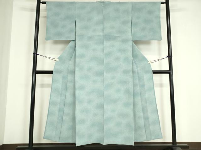 平和屋着物▽上質な小紋　単衣　作家物　霞文　鬼しぼ縮緬　正絹　逸品　DABE4943az