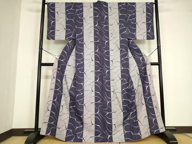 平和屋着物▽小紋　単衣　動物文　洗える着物　DABE4946az