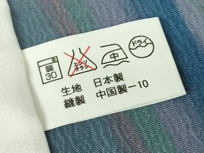 平和屋着物▽小紋　単衣　縞　洗える着物　DABE4961az