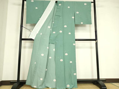 平和屋着物▽小紋　単衣　舞花文　洗える着物　DABE4964az