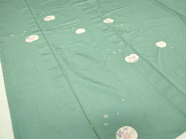 平和屋着物▽小紋　単衣　舞花文　洗える着物　DABE4964az