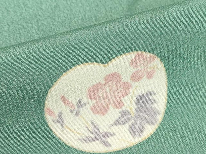 平和屋着物▽小紋　単衣　舞花文　洗える着物　DABE4964az