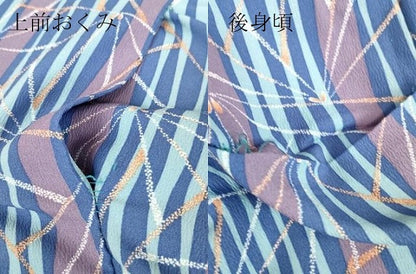 平和屋着物▽小紋　単衣　若松葉文　洗える着物　DABE4967az