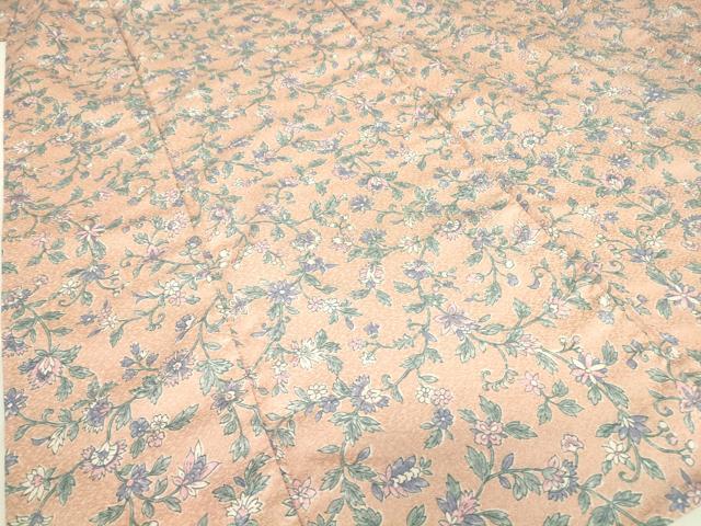 平和屋着物▽小紋　単衣　更紗花文　洗える着物　DABE4970az