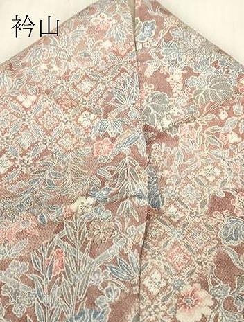 平和屋着物▽上質な小紋　単衣　作家物　天平更紗　鬼しぼ縮緬　反端付き　正絹　逸品　DABE4979az