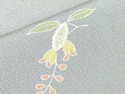 平和屋着物▽上質な小紋　単衣　舞花文　正絹　逸品　DABE4988az
