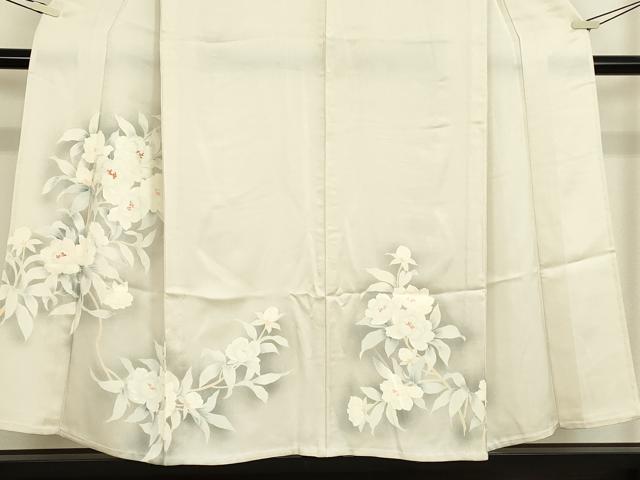 平和屋着物▽訪問着　単衣　刺繍　草花文　暈し染め　正絹　逸品　DABE4995az