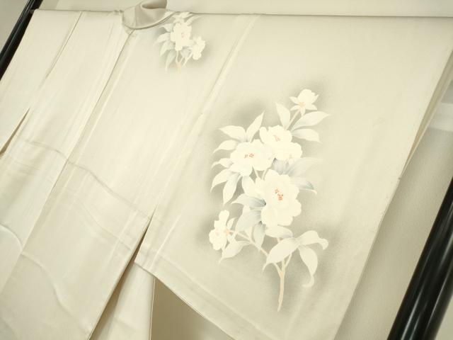 平和屋着物▽訪問着　単衣　刺繍　草花文　暈し染め　正絹　逸品　DABE4995az