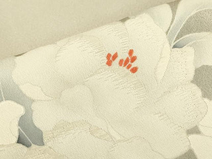 平和屋着物▽訪問着　単衣　刺繍　草花文　暈し染め　正絹　逸品　DABE4995az