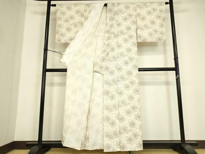 平和屋着物▽上質な小紋　単衣　小花文　正絹　逸品　DABE4997az