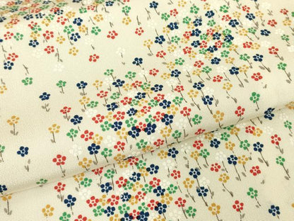 平和屋着物▽上質な小紋　単衣　小花文　正絹　逸品　DABE4997az