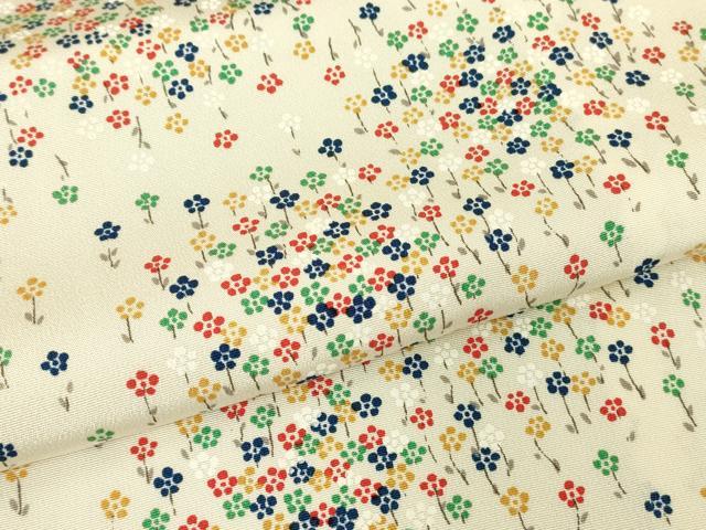 平和屋着物▽上質な小紋　単衣　小花文　正絹　逸品　DABE4997az