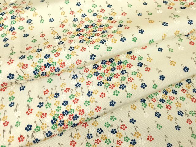 平和屋着物▽上質な小紋　単衣　小花文　正絹　逸品　DABE4997az