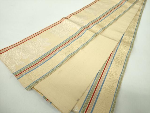 平和屋着物●本場筑前博多織　半幅帯　花間道　正絹　逸品　DABE5004ps