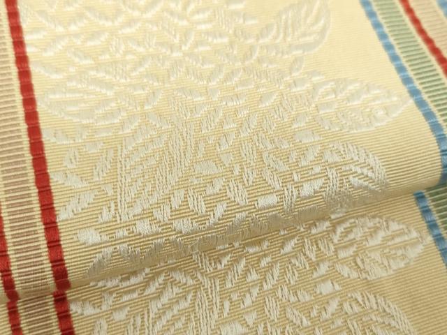 平和屋着物●本場筑前博多織　半幅帯　花間道　正絹　逸品　DABE5004ps