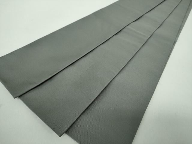 平和屋着物●男性　爪掻き本綴れ　角帯　色無地　濃灰色　正絹　逸品　DABE5007ps