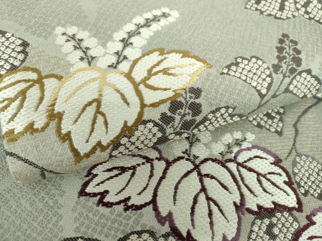 平和屋着物●六通柄袋帯　唐織　古代貝紫　桐　金糸　正絹　逸品　DABE5018ps 平和屋着物○六通柄袋帯 唐織 古代貝紫 桐 金糸 正絹 逸品 DABE5018ps