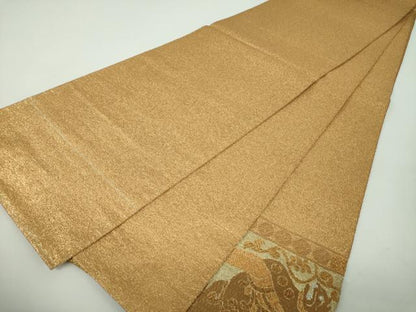 平和屋着物●綴れ　太鼓柄袋帯　ペルシャ獅子丸文　金銀糸　正絹　逸品　DABE5021ps