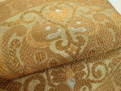 平和屋着物●綴れ　太鼓柄袋帯　ペルシャ獅子丸文　金銀糸　正絹　逸品　DABE5021ps