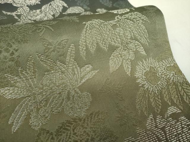 平和屋着物●両面　全通柄袋帯　縁　吉祥白寿　成り物　銀糸　正絹　逸品　DABE5033ps
