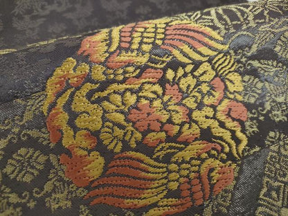 平和屋着物●六通柄袋帯　雲取鳳凰桐竹文　金糸　正絹　逸品　未使用　DABE5040ps