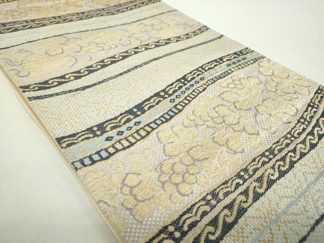 平和屋着物●西陣　六通柄袋帯　金華山織　葡萄蔦の葉文　金糸　証紙付き　正絹　逸品　DABE5046ps