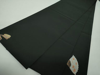 平和屋着物●太鼓柄袋帯　すくい織　大津絵　赤鬼　楽器　酒　黒地　三越扱い　正絹　逸品　DABE5050ps