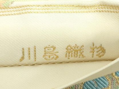 平和屋着物●西陣　川島織物　六通柄　本袋帯　更紗花鳥文　金糸　正絹　逸品　DABE5051ps