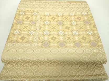 平和屋着物●六通柄袋帯　唐織　新小石丸　正倉院上品裂　金糸　正絹　逸品　DABE5055ps