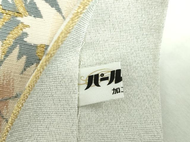 平和屋着物●爪掻き本綴れ　六通柄袋帯　草花文　箔散らし　金糸　正絹　逸品　DABE5059ps