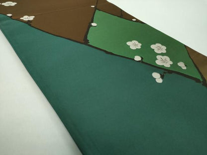 平和屋着物●世界的人形師　辻村寿三郎　ジュサブロー　六通柄袋帯　舞梅　枝蕾　正絹　逸品　DABE5063ps